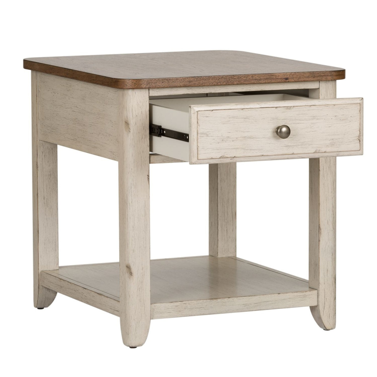 Farmhouse Reimagined End Table With Basket — alternate view 4