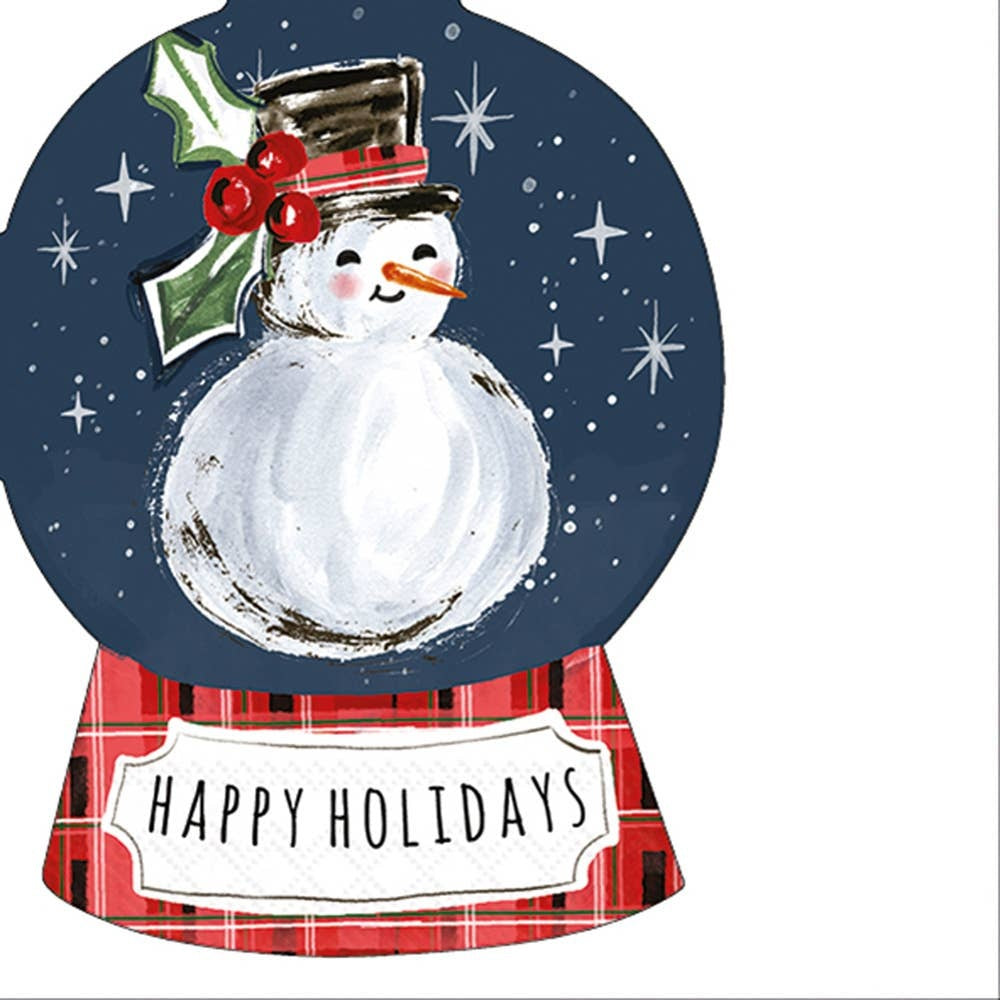 Snowman Snowglobe Shaped Lunch Napkins