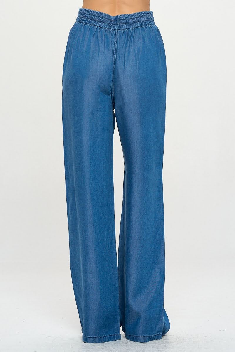 Elastic Waistband Wide Leg Pants — alternate view 3