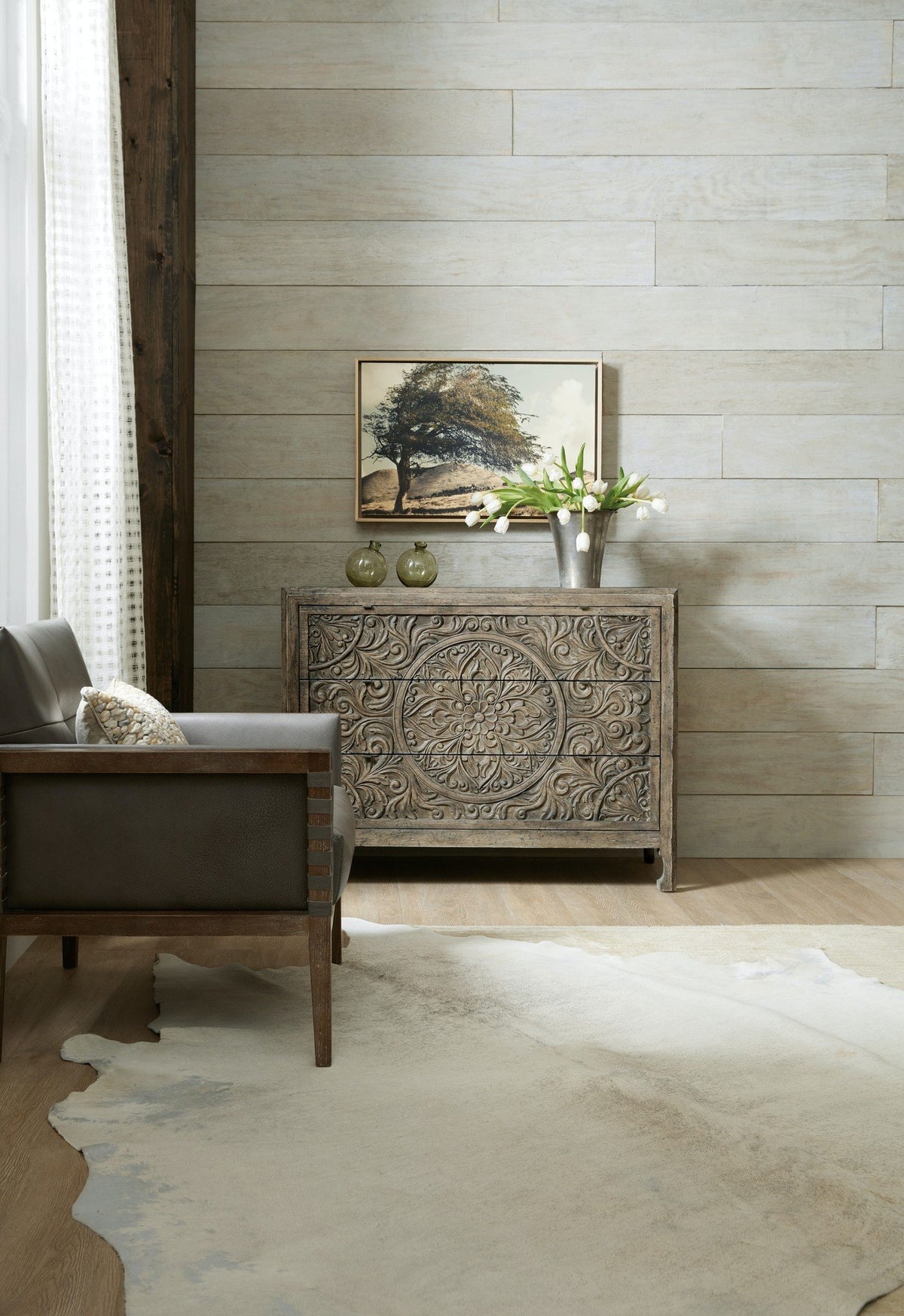 Lockhart Three-Drawer Accent Chest: Brown