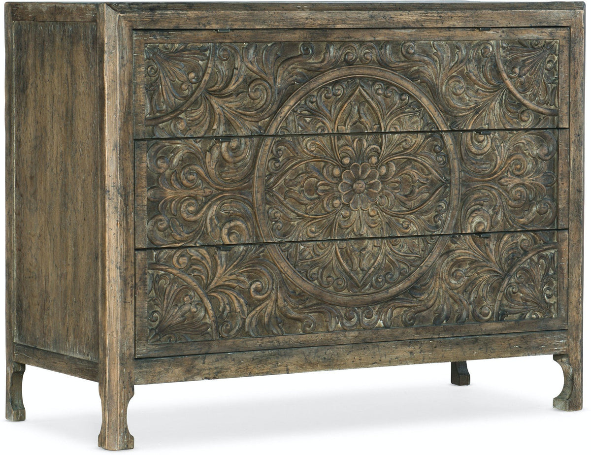 Lockhart Three-Drawer Accent Chest: Brown — alternate view 2