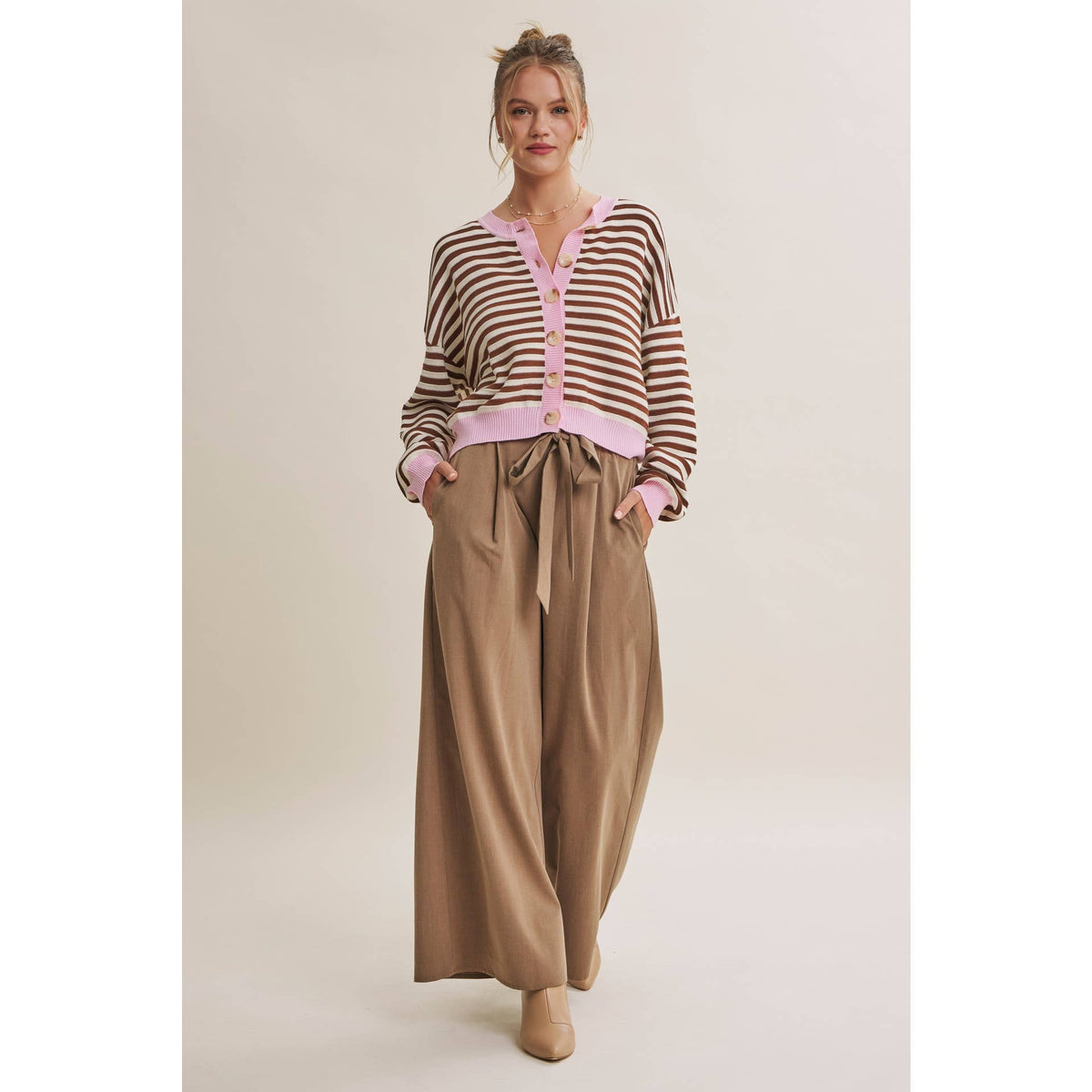 Striped Cotton Cardigan — alternate view 10