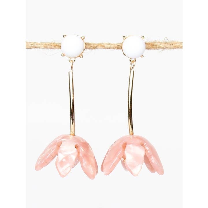 Pink Daffodil Earrings