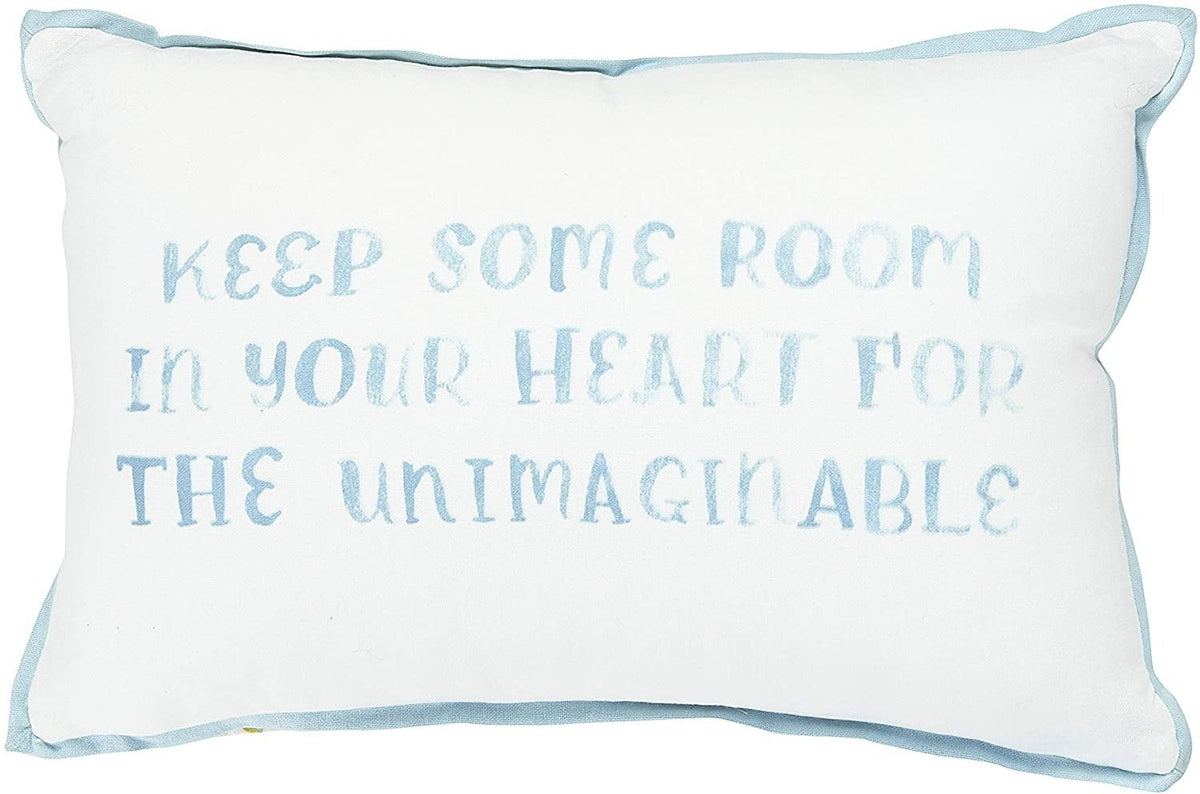 Cotton Printed Pillow "Keep Some Room In Your Heart For The Unimaginable" — alternate view 2