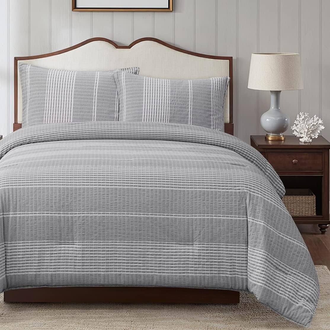 3 Piece Lane Stripe King Duvet Set — alternate view 3