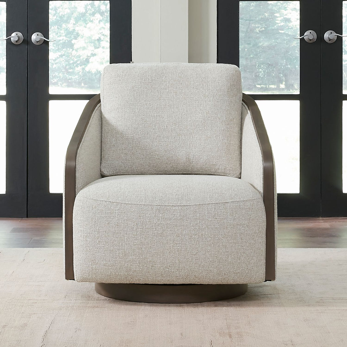 Nora  Swivel Accent Chair - Dark Brown