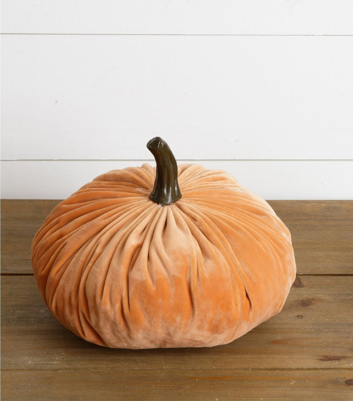 Large Orange Velvet Pumpkin