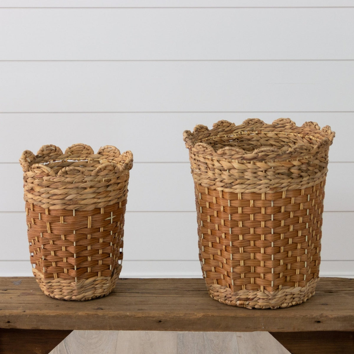 Small Scalloped Woven Baskets — alternate view 2