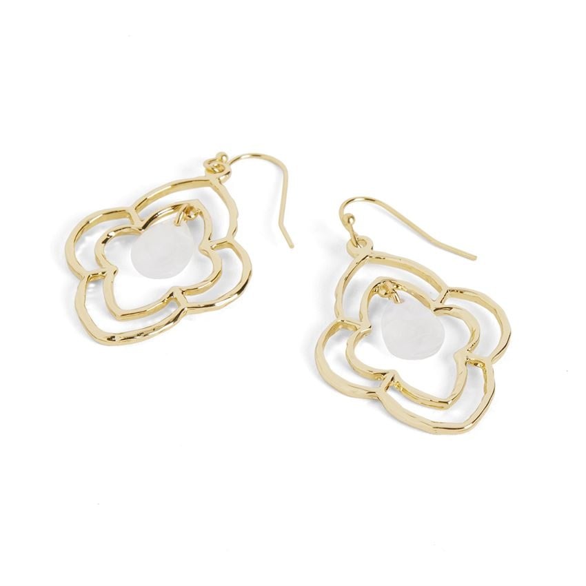 Quatrefoil Dangle Earrings - Gold