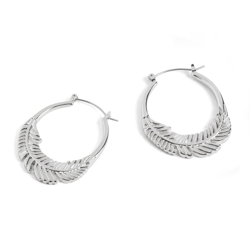 Feather Hoop Earrings