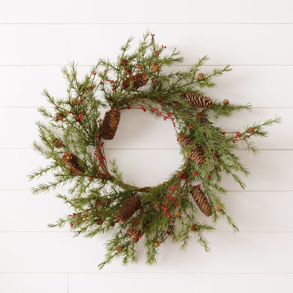 Evergreen with Mini Cones and Berries Wreath