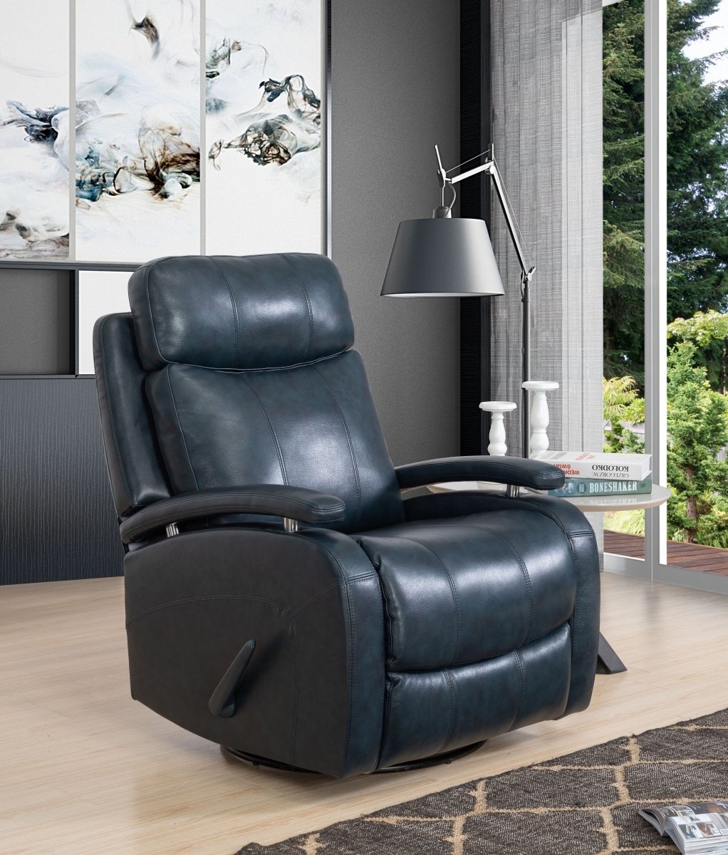 Duffy Swivel Glider Recliner: Ryegate Sapphire Blue — alternate view 6