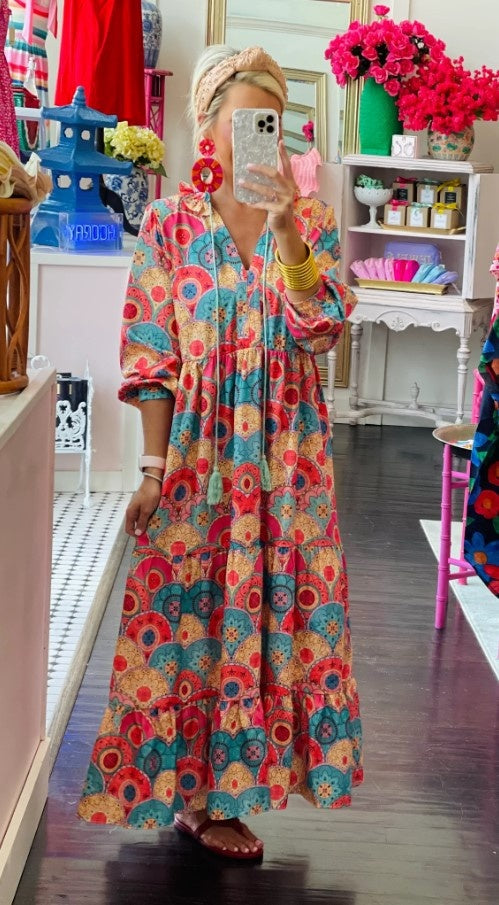 Print Long Sleeve Maxi Dress — alternate view 3