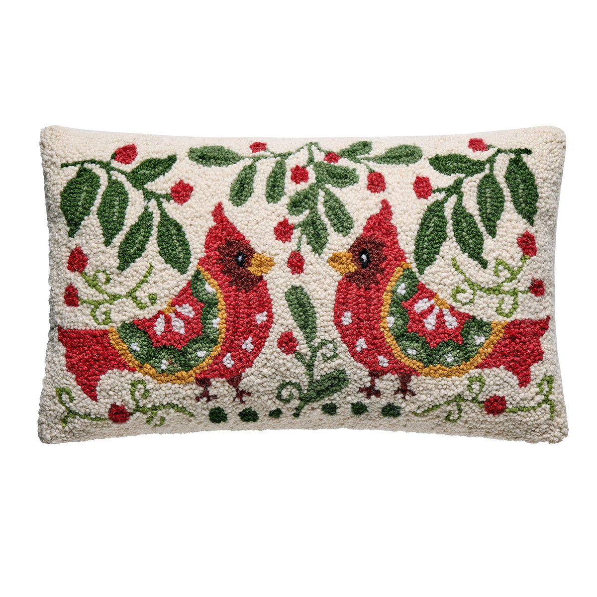 Holiday Cardinals Hook Pillow