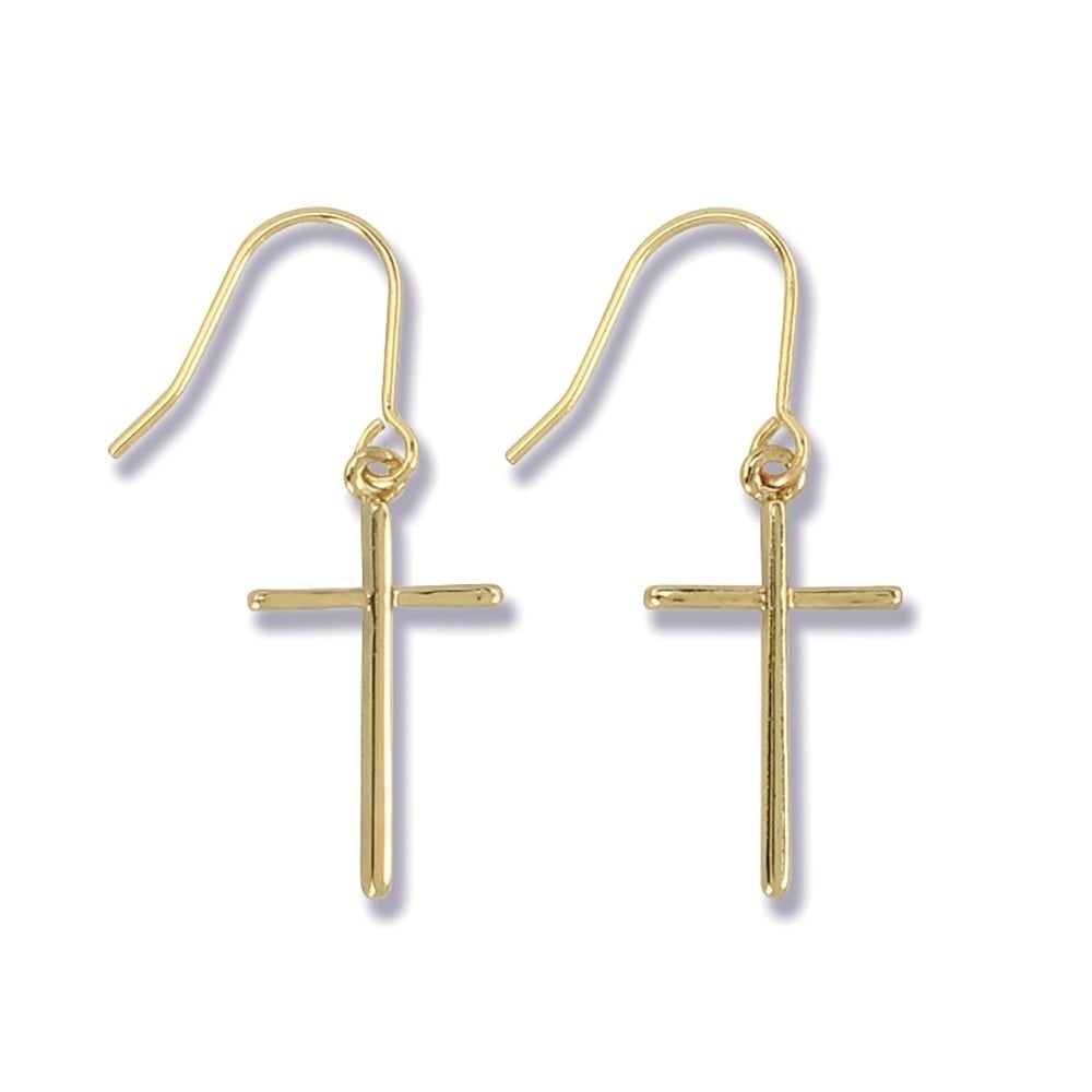 Classic Gold Cross Earrings