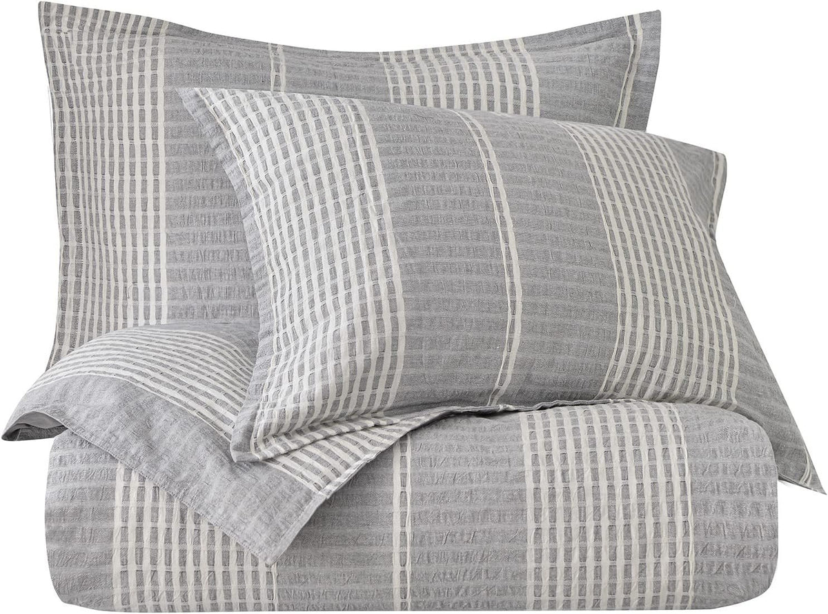 3 Piece Lane Stripe King Duvet Set — alternate view 4