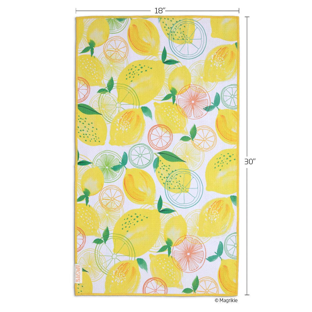 Lemon Plaid Microfiber Kitchen Dish Towel — alternate view 3