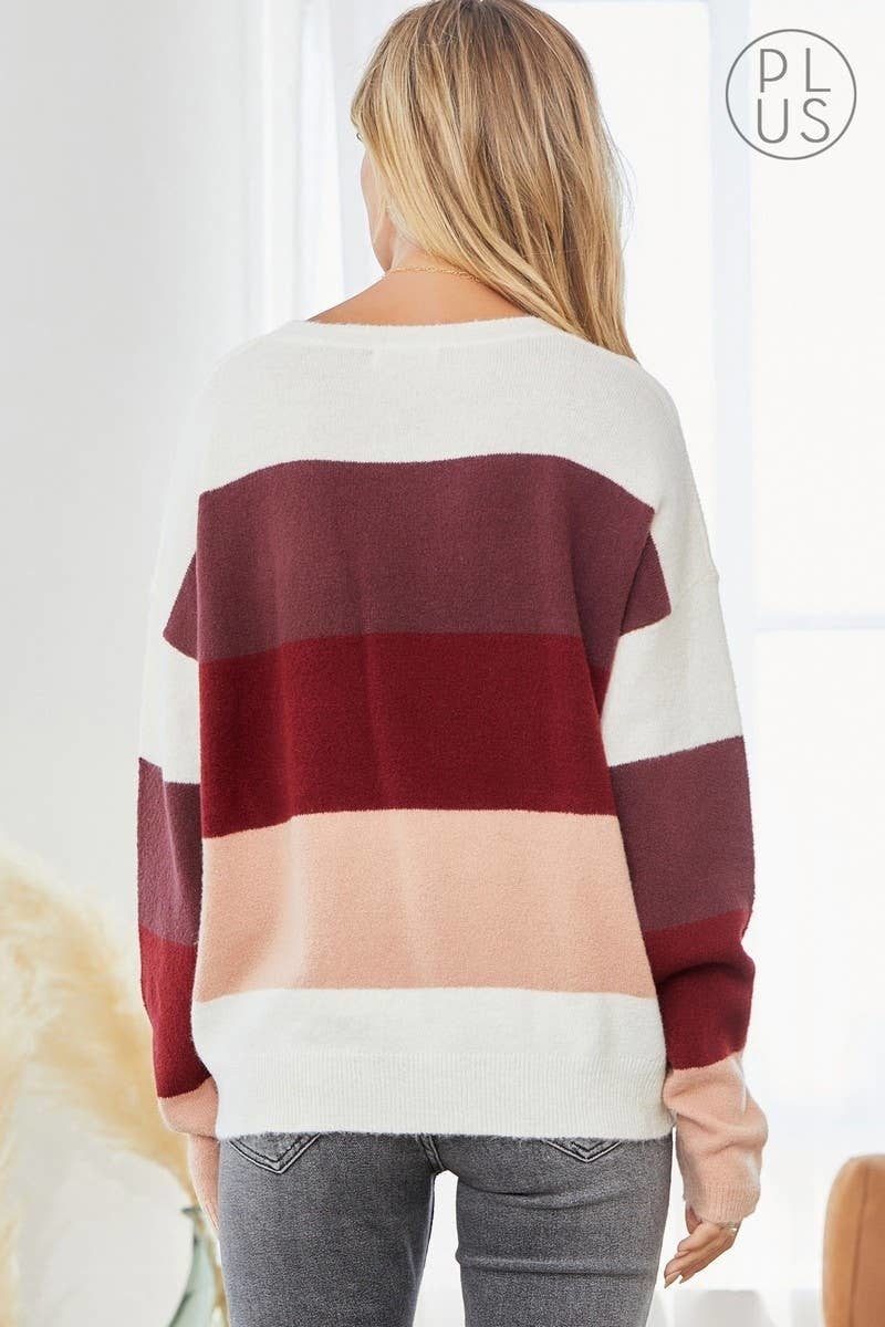 Trendy Colorblock Sweater — alternate view 3