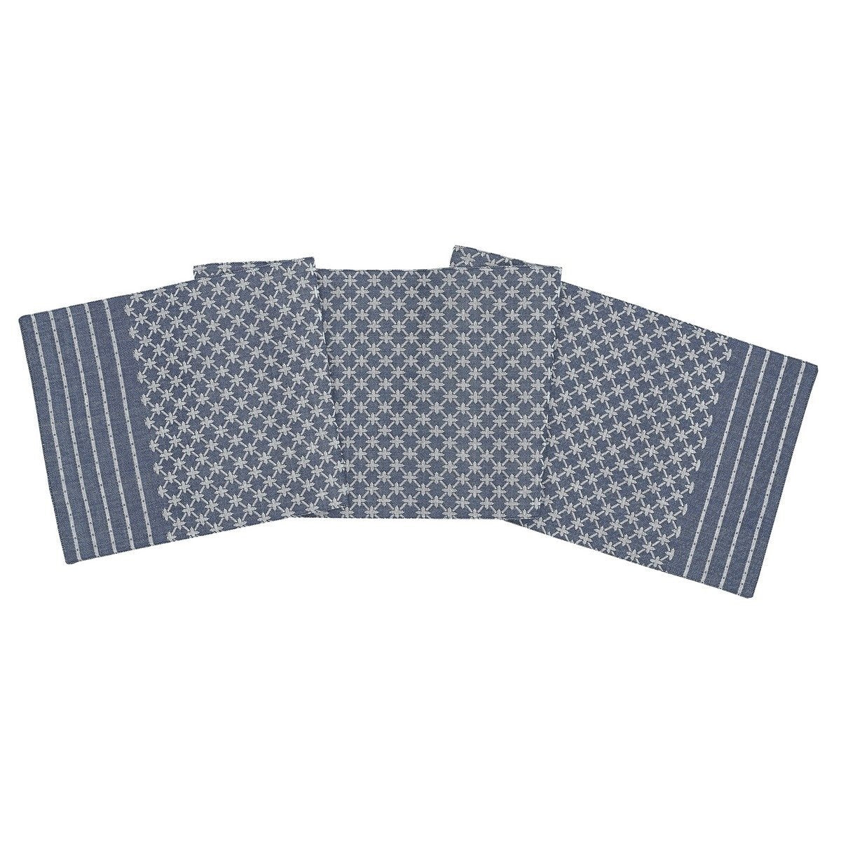 Markle Jacquard Navy Table Runner — alternate view 2