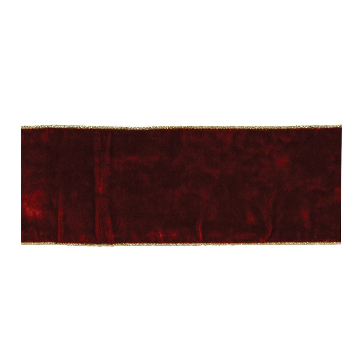 Red Wired Ribbon W/ Gold Trim — alternate view 2