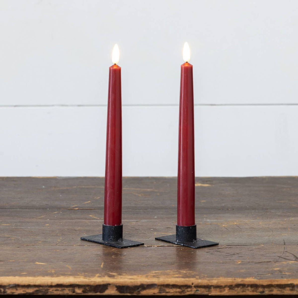 Red 3D Flame Drop Taper Candle — alternate view 3