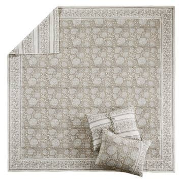 Adare Taupe Quilt Set Full/Queen