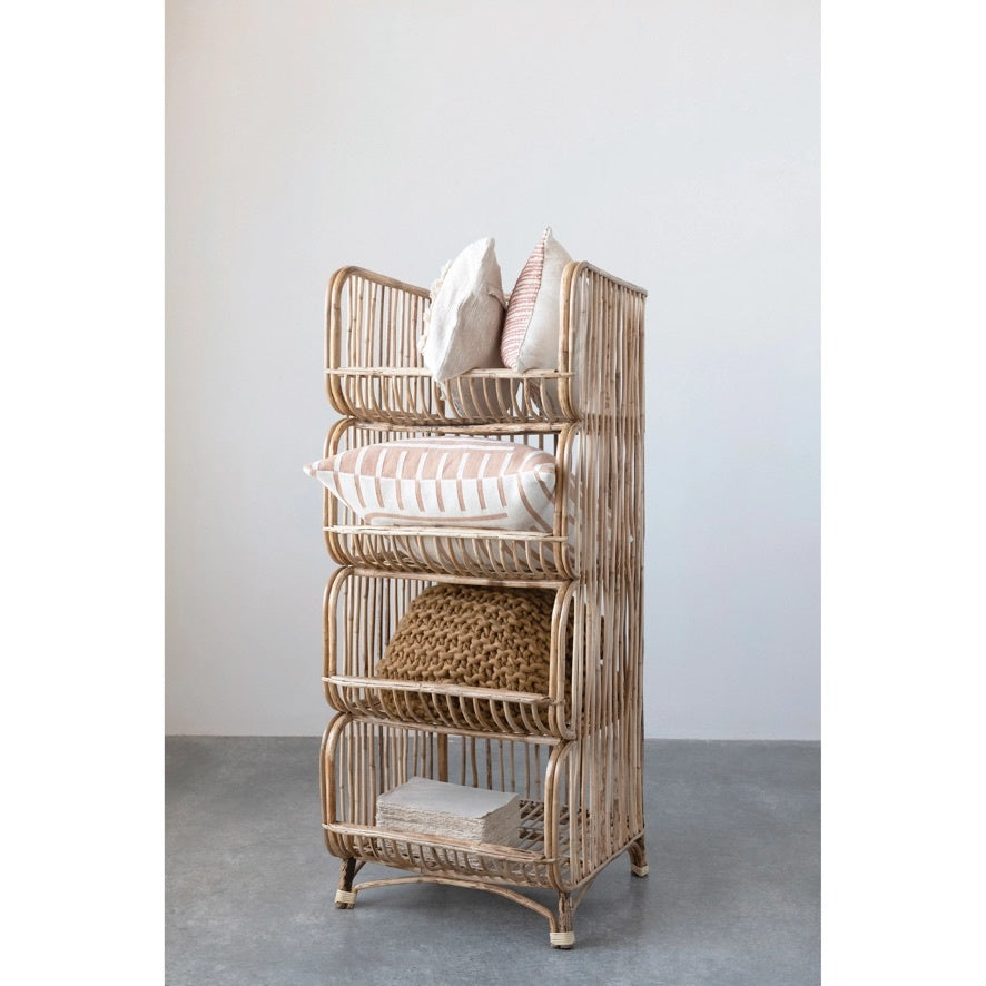 Hand-Woven Rattan Shelf with 4 Shelves — alternate view 2