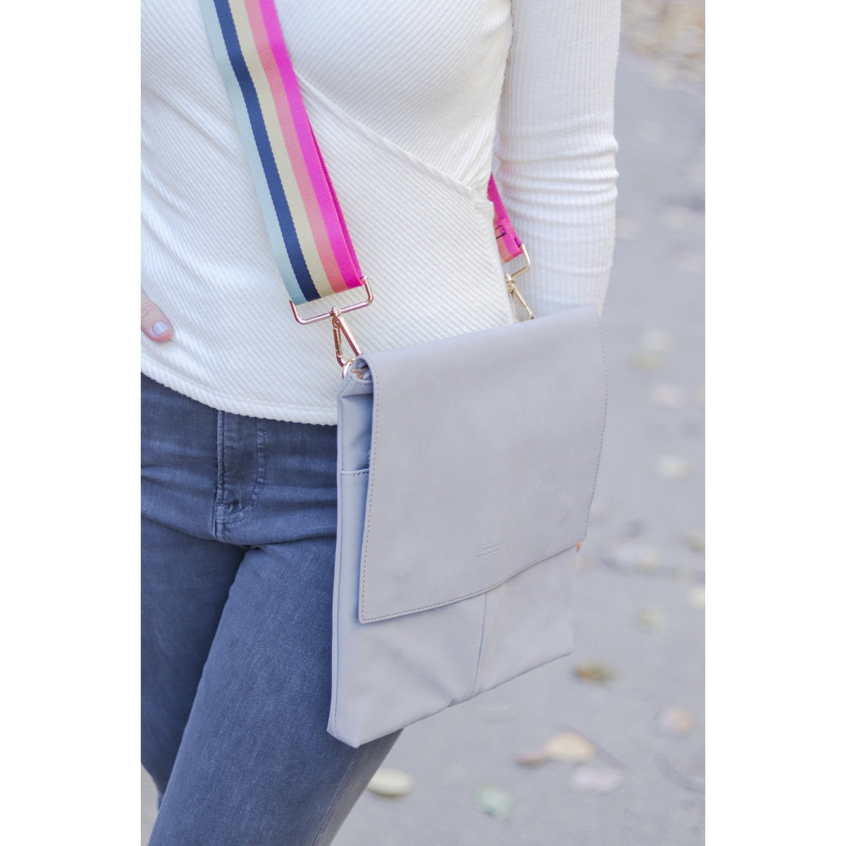 Grey Suede Handbag — alternate view 2