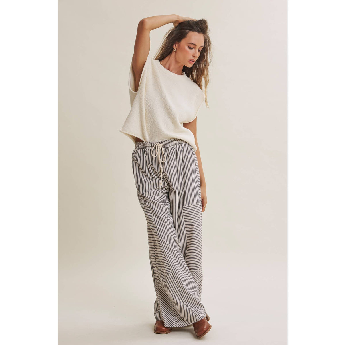 Striped Wide-Leg Pants — alternate view 23