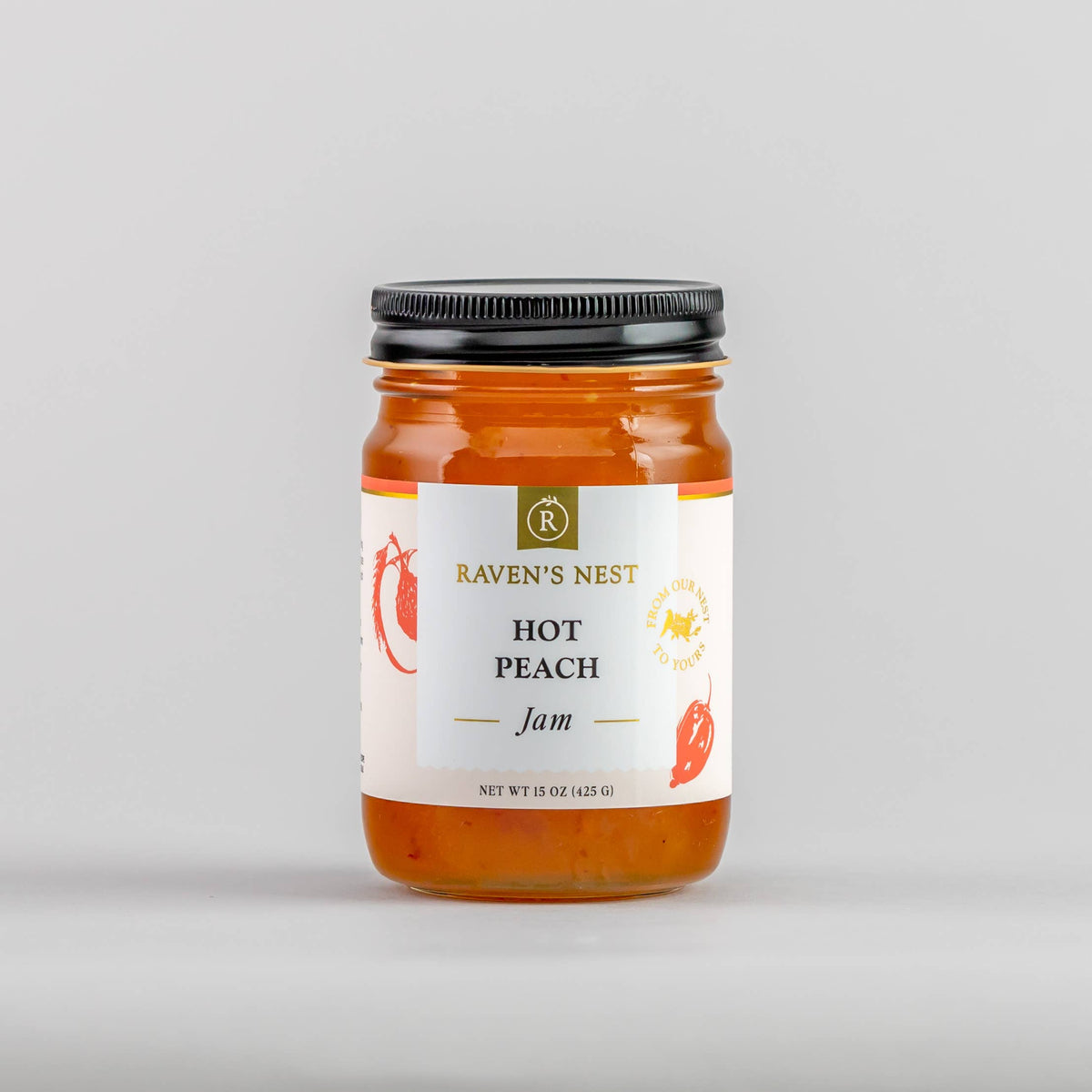 Hot Peach Jam - 15 oz.