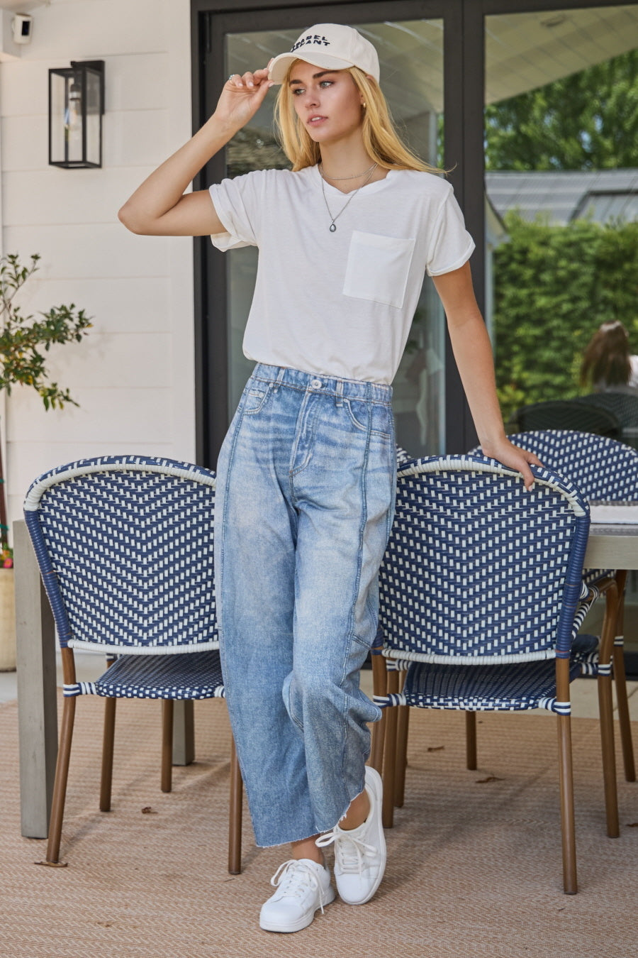 Illusion Faux Denim Barrel Pants — alternate view 3
