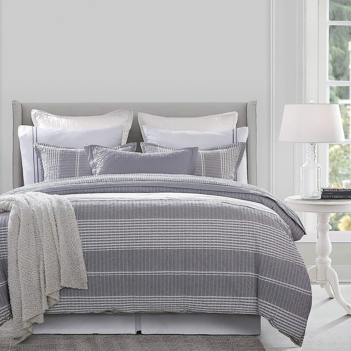 3 Piece Lane Stripe King Duvet Set — alternate view 2