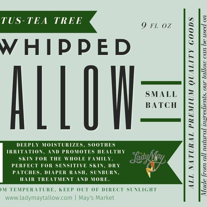 Eucalyptus Tea Tree Whipped Tallow (9oz.) — alternate view 3