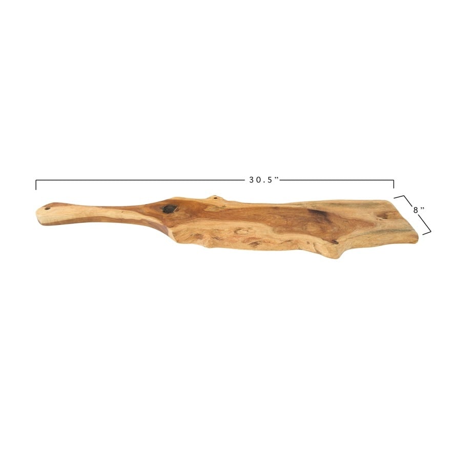 Acacia Wood Cheese/Cutting Board Live Edge & Handle — alternate view 4