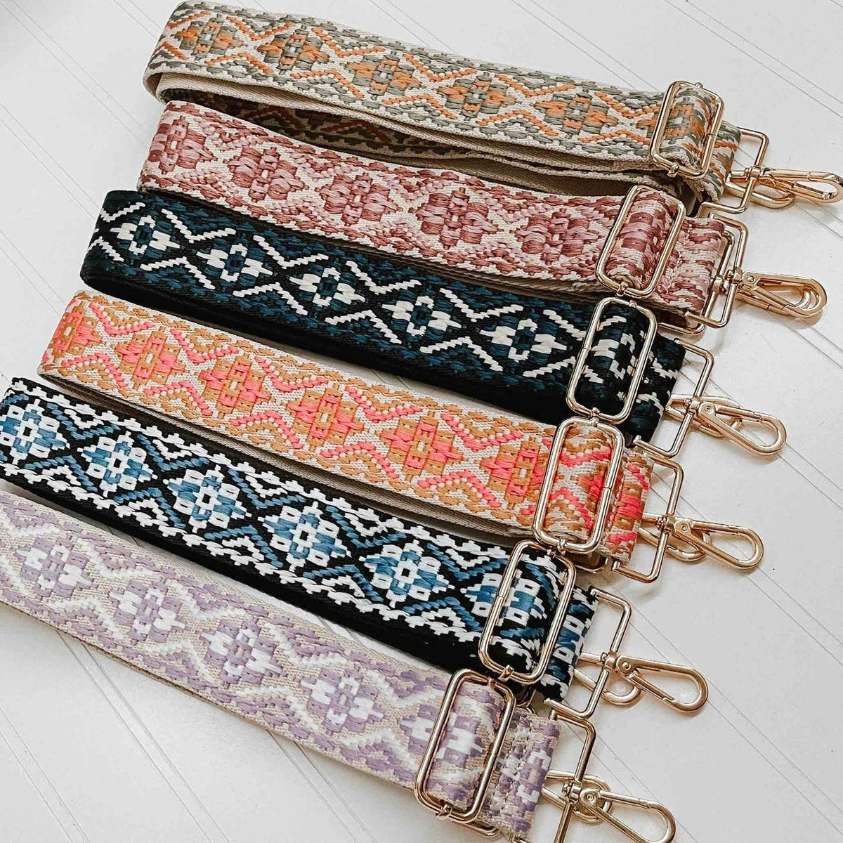 Canvas Guitar Strap:  Willow Print