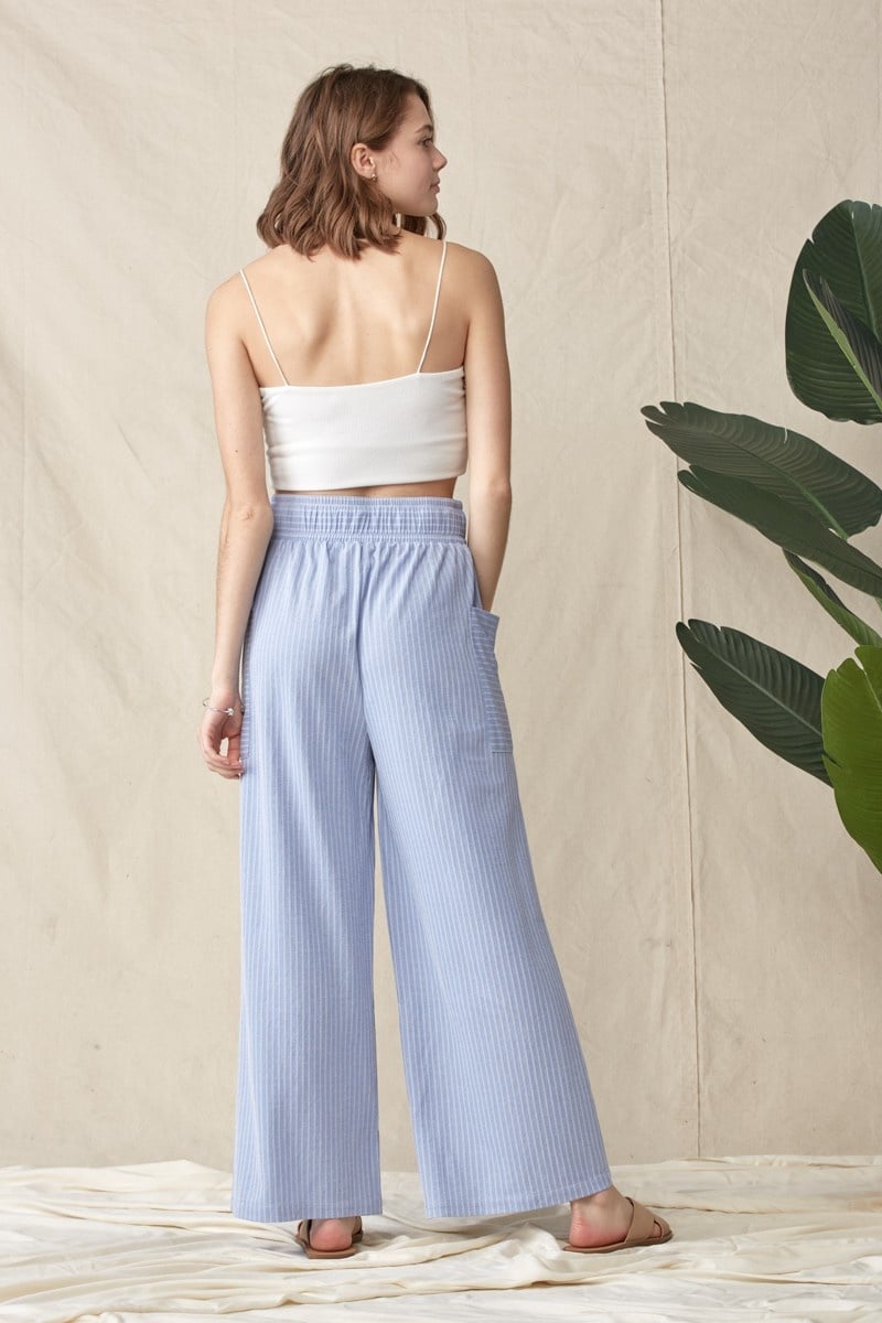 High Waist Stripe Wide Leg Pants — alternate view 3