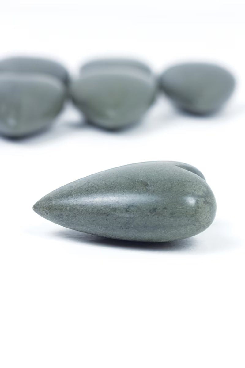 Dark Grey Hand-Carved Stone Hearts — alternate view 2