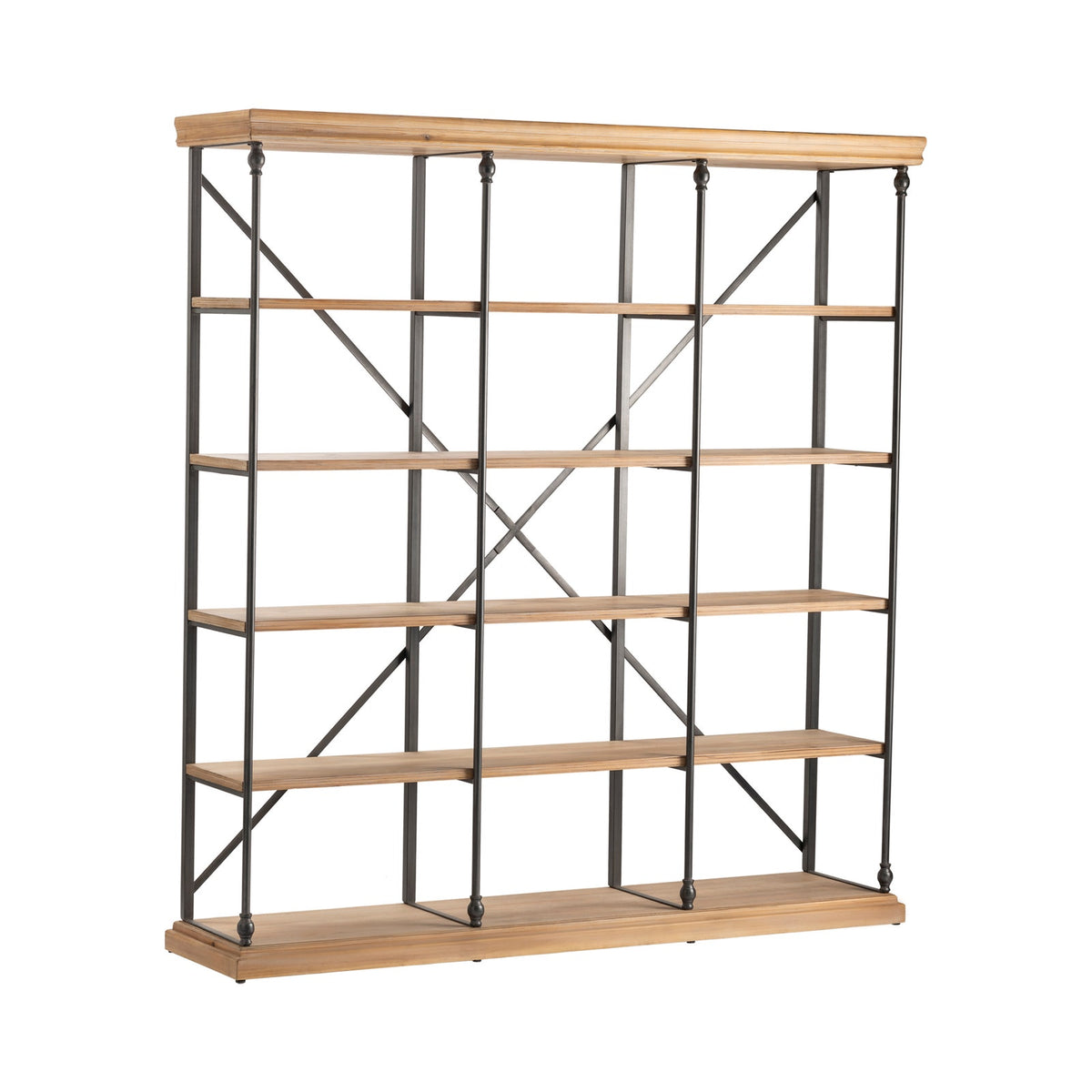 La Salle Metal and Wood  3 Section Bookshelf