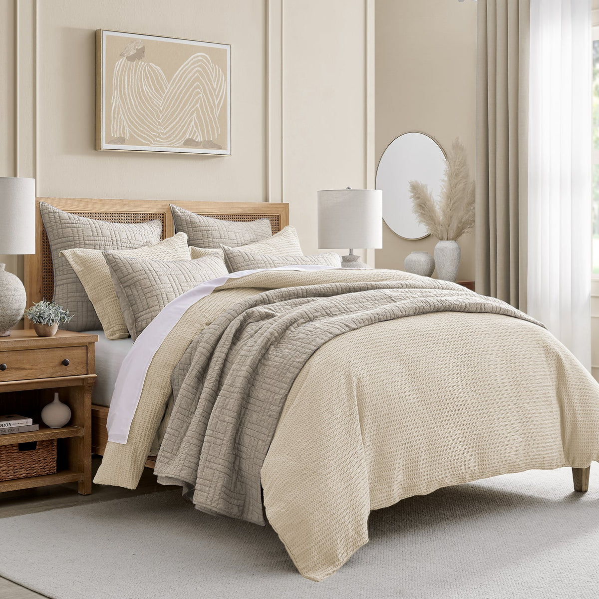 Cloud Cream Waffle Duvet Set Full/Queen — alternate view 2
