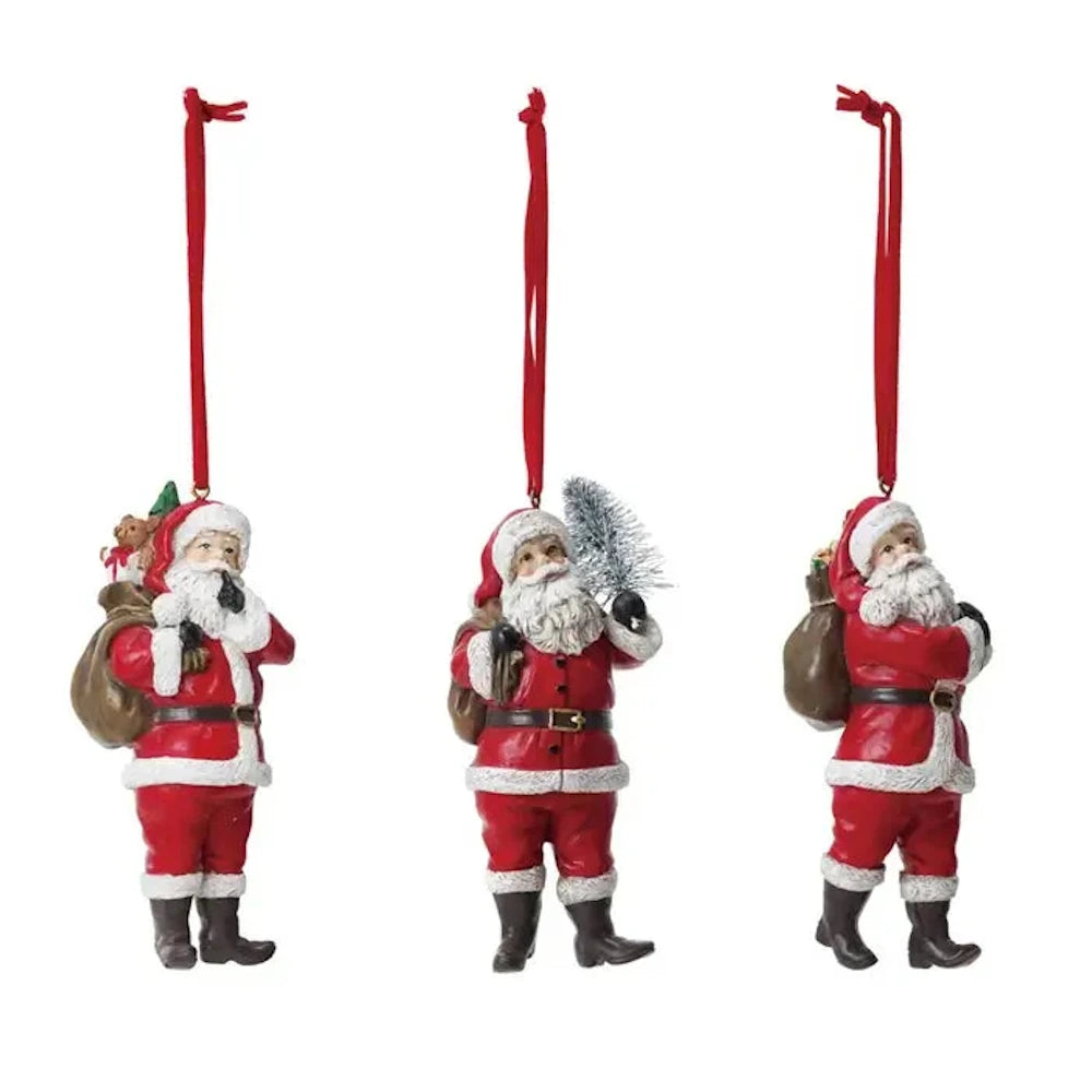 Resin Santa Ornament with Gifts/Tree/Sack — alternate view 2