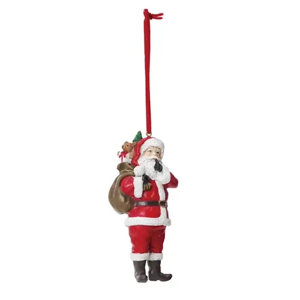 Resin Santa Ornament with Gifts/Tree/Sack — alternate view 5