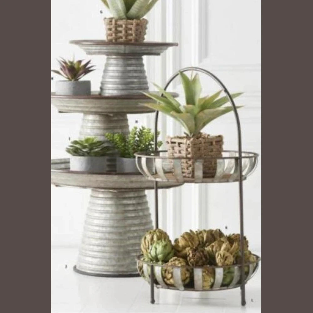 Wood and Tin 2 Tier Holder — alternate view 2