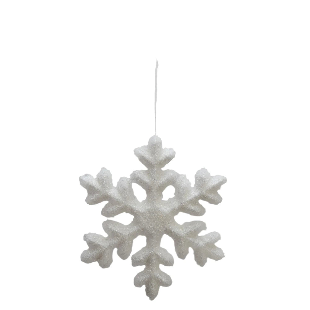 White Flocked Foam Snowflake Ornaments — alternate view 3