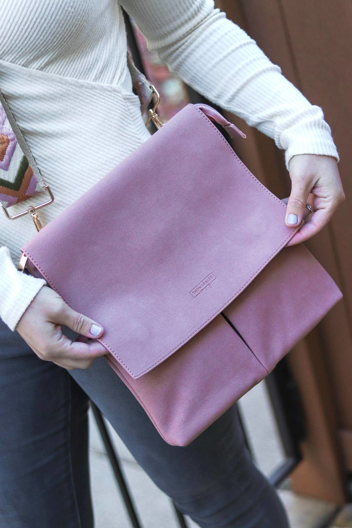 Pink Suede Handbag — alternate view 3