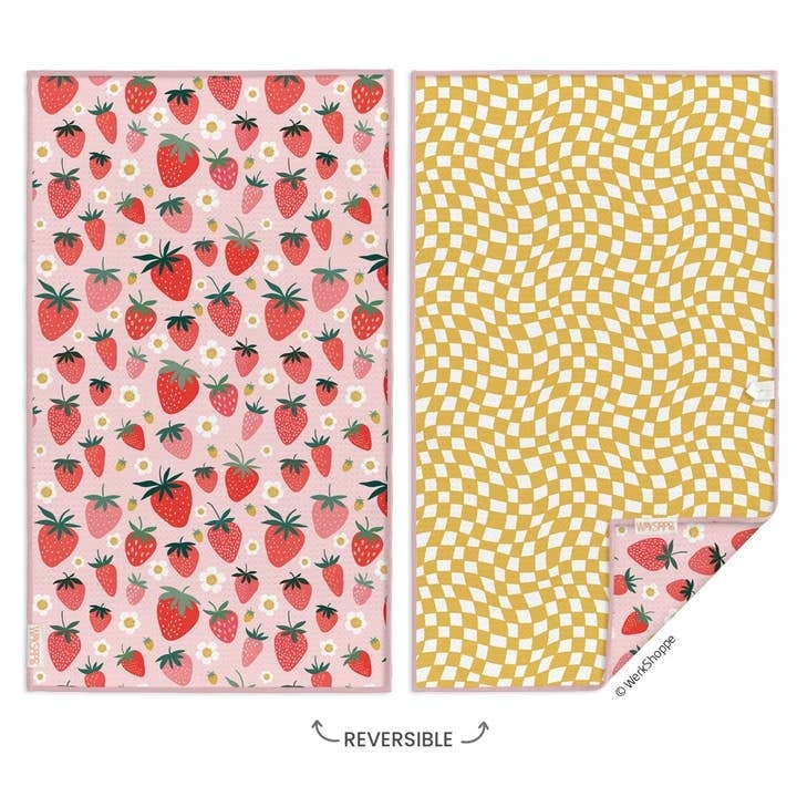 Strawberry Check Microfiber Kitchen Towel — alternate view 2