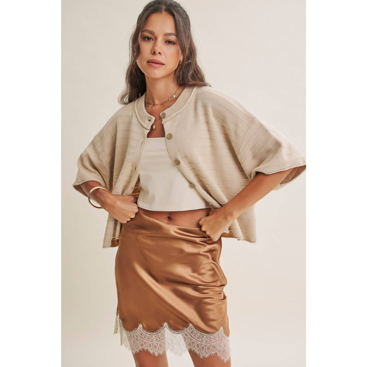 Sunlit Terrace Textured Stripe Cardigan — alternate view 4