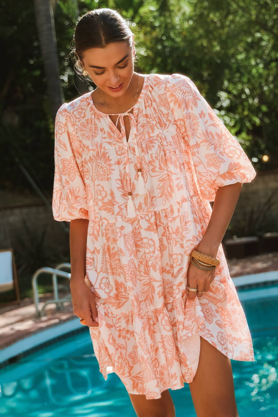 Boho Printed Baby Doll Mini Dress — alternate view 3
