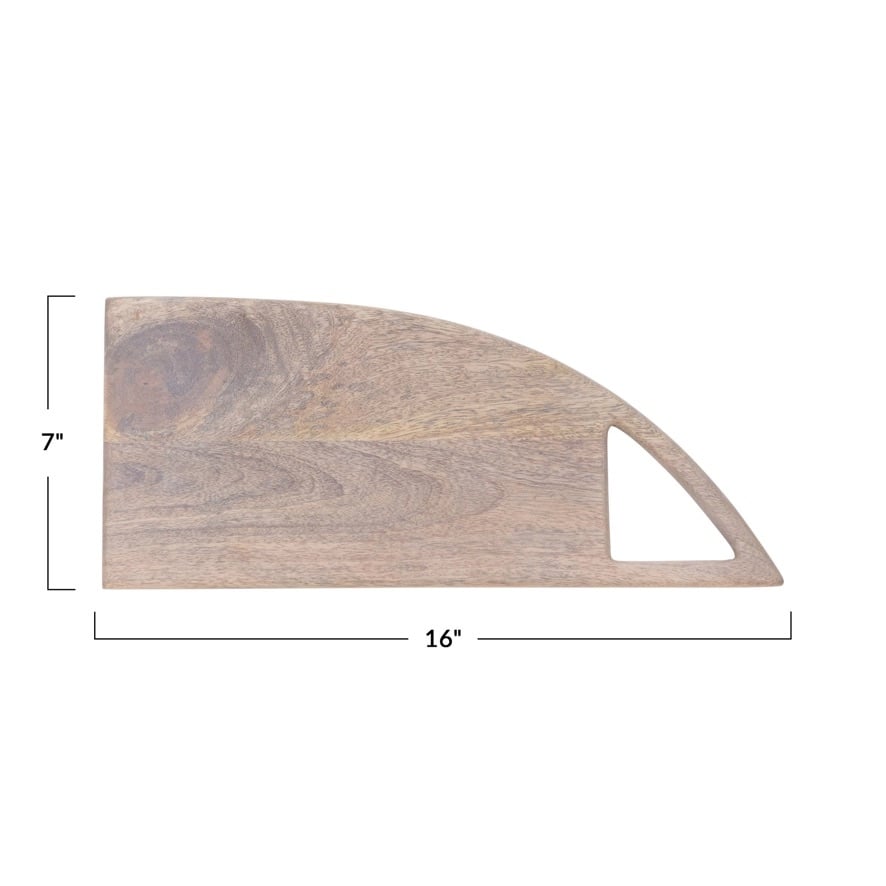Mango Wood Cutting Board with Handle, Beech Finish — alternate view 3