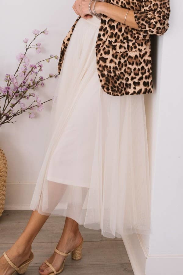 Solid Layered Tulle Midi Skirt — alternate view 2