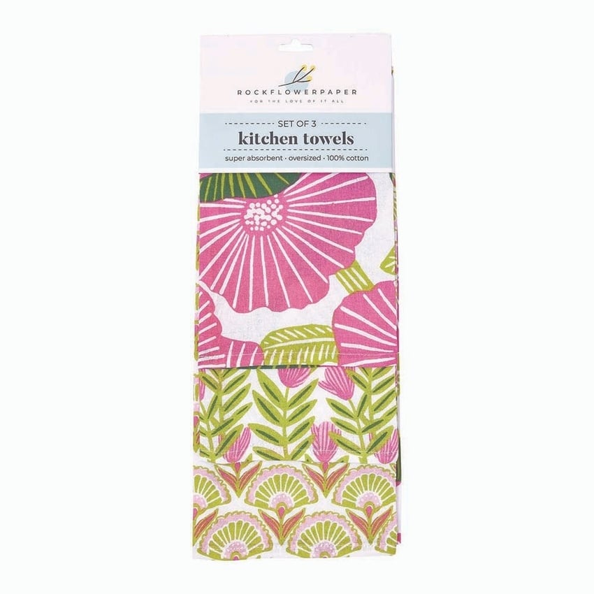 Poppy Papaver Cotton Kitchen Towels, Set of 3 — alternate view 3